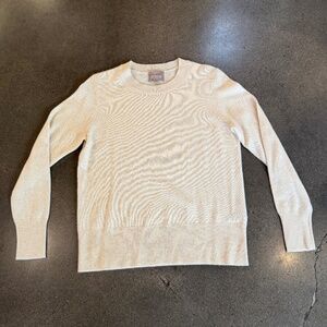 J. Crew Cashmere Relaxed Crewneck Sweater - Snow - Women's Small